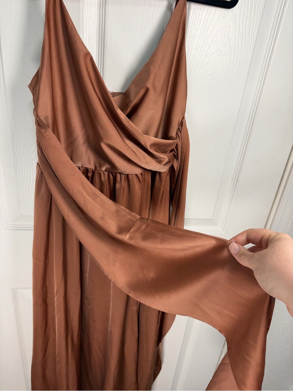 Showpo Deep Champagne Spaghetti Strap Midi Dress - Picture 2 of 5